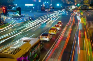 local pace in Canada shown through busy urban movement