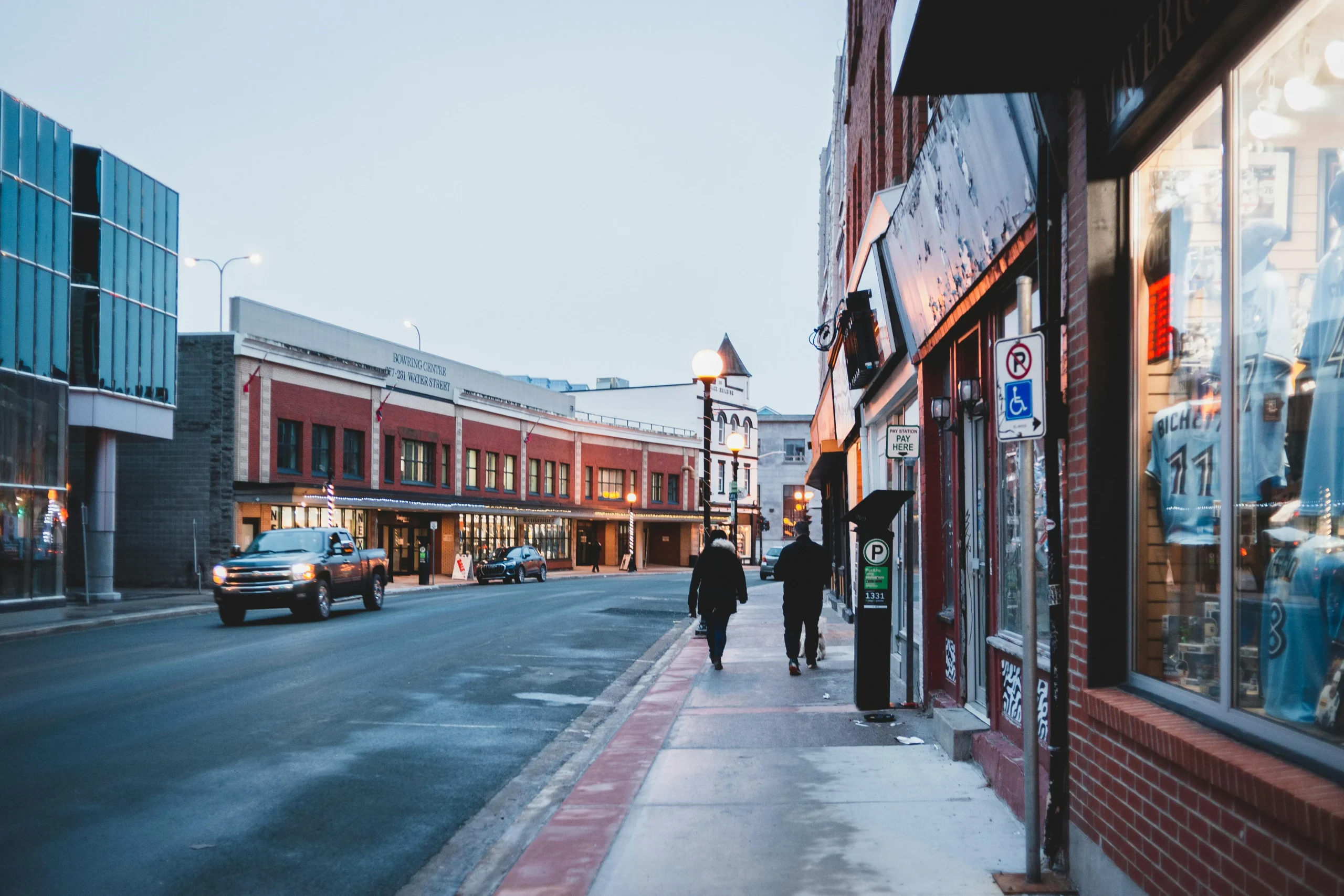 small towns and big cities in Canada with active urban street life