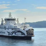 Ferry sailing through Canadian regional waters