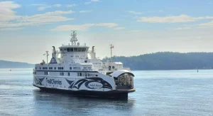 Ferry sailing through Canadian regional waters