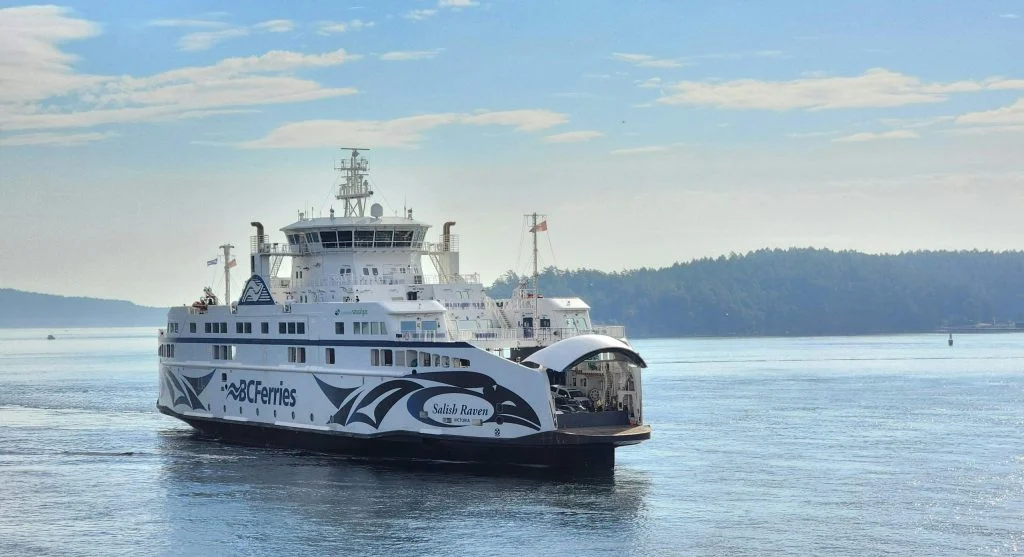 Ferry sailing through Canadian regional waters