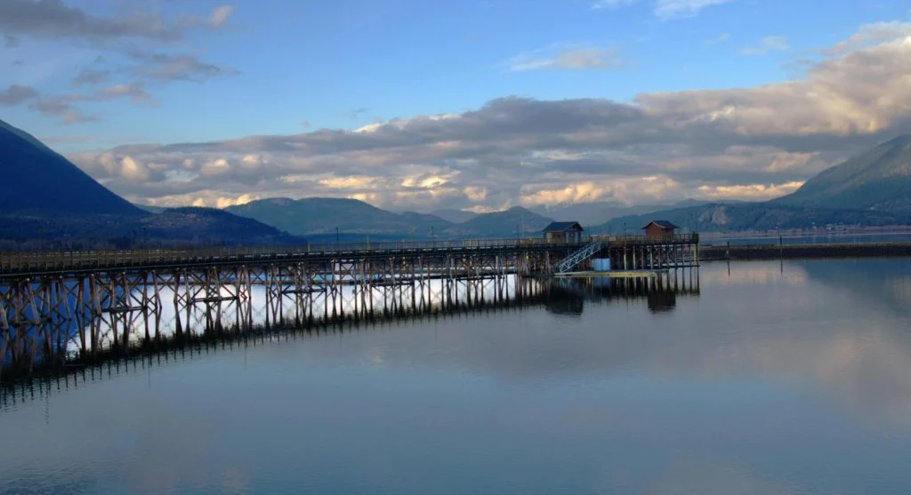 Scenic bridge crossings in Canada with water and mountains