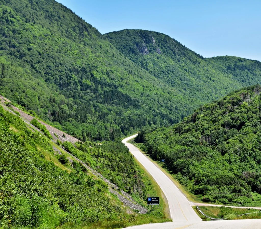 Winding regional road through Canadian towns and villages