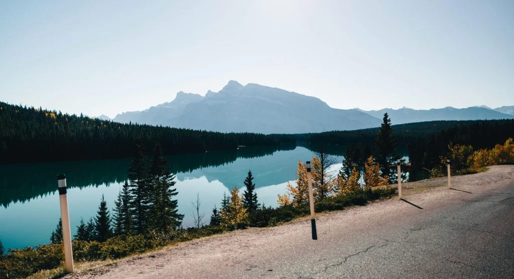 Scenic rest spot in Canada with trees and mountains