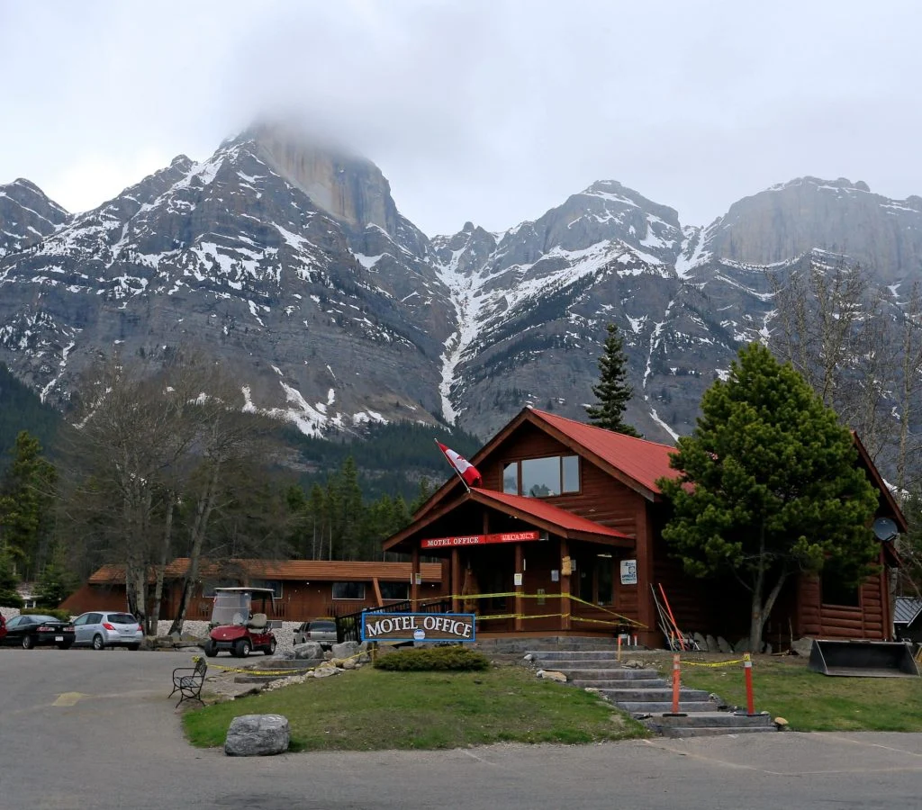 Serene Canadian landscape with mountains and lake