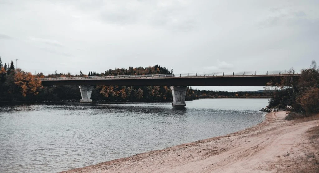 Panoramic views of bridges in Canada during different seasons