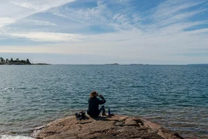 simple outdoor trip in Canada on a calm mixed-weather day