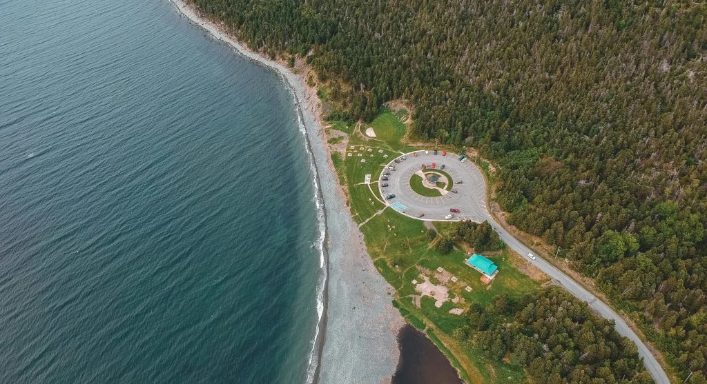 coastal road curves in Canada shoreline